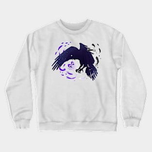 Asexual Pride Flag Galaxy Raven Crewneck Sweatshirt